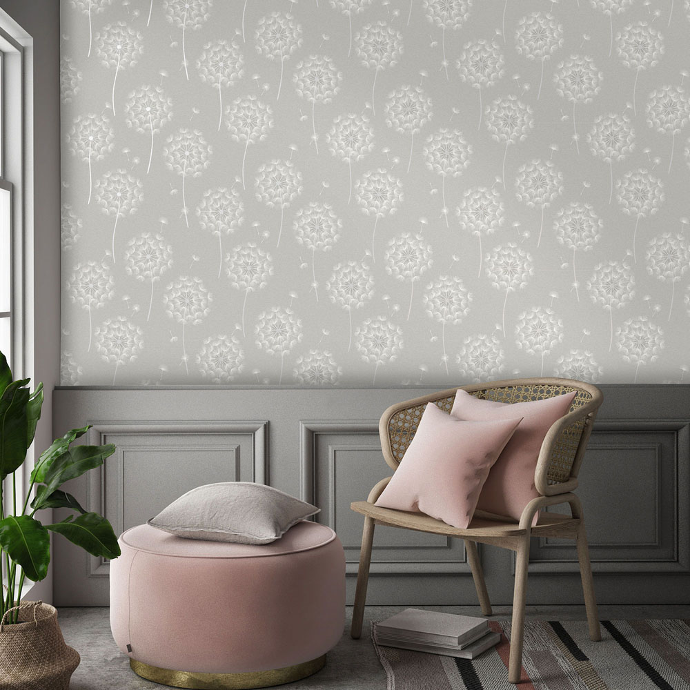 Holden Decor Allora Grey Vinyl Wallpaper Image 3