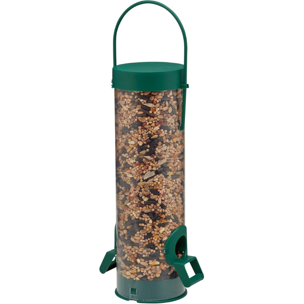 Happy Beaks Supa 2 Port Plastic Hanging Wild Bird Feeder with Tray Image 3