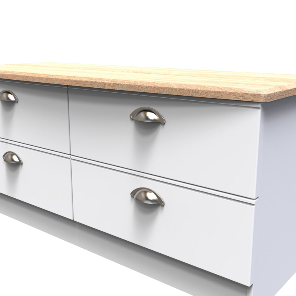 Crowndale Victoria 4 Drawer White Ash and Oak Bedbox Image 5