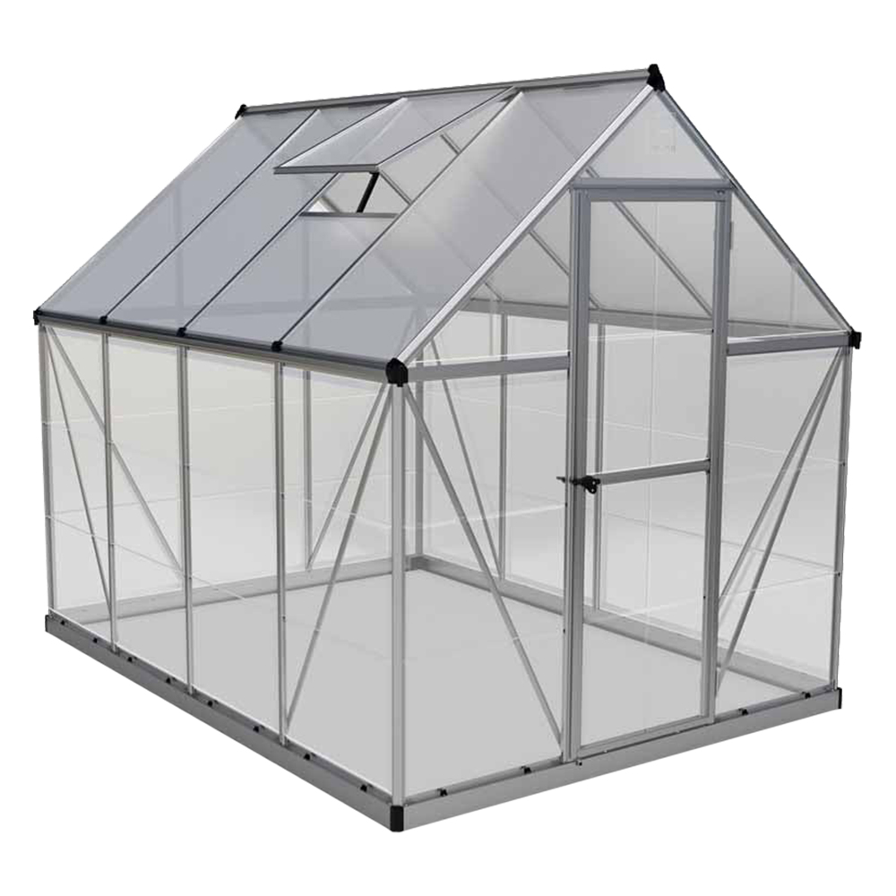 Palram Hybrid Silver 6 x 8ft Greenhouse Image 1