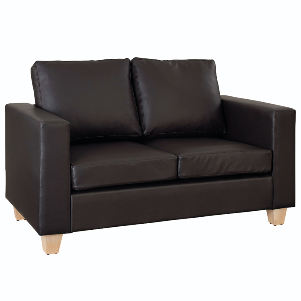 Home Detail Enderby 2 Seater Brown Faux Leather Sofa in a Box Image 2