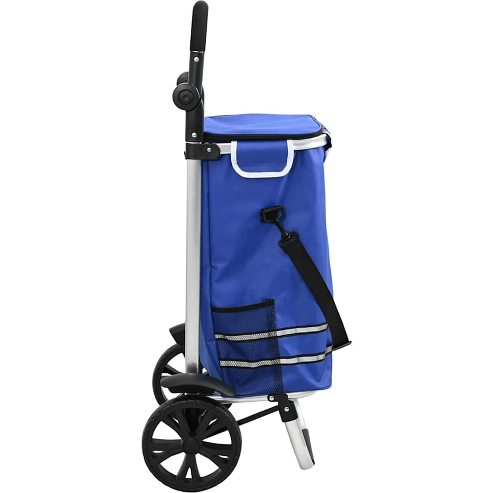 vidaXL 36.5 x 46.5 x 100.5cm Blue Foldable Shopping Trolley Image 6