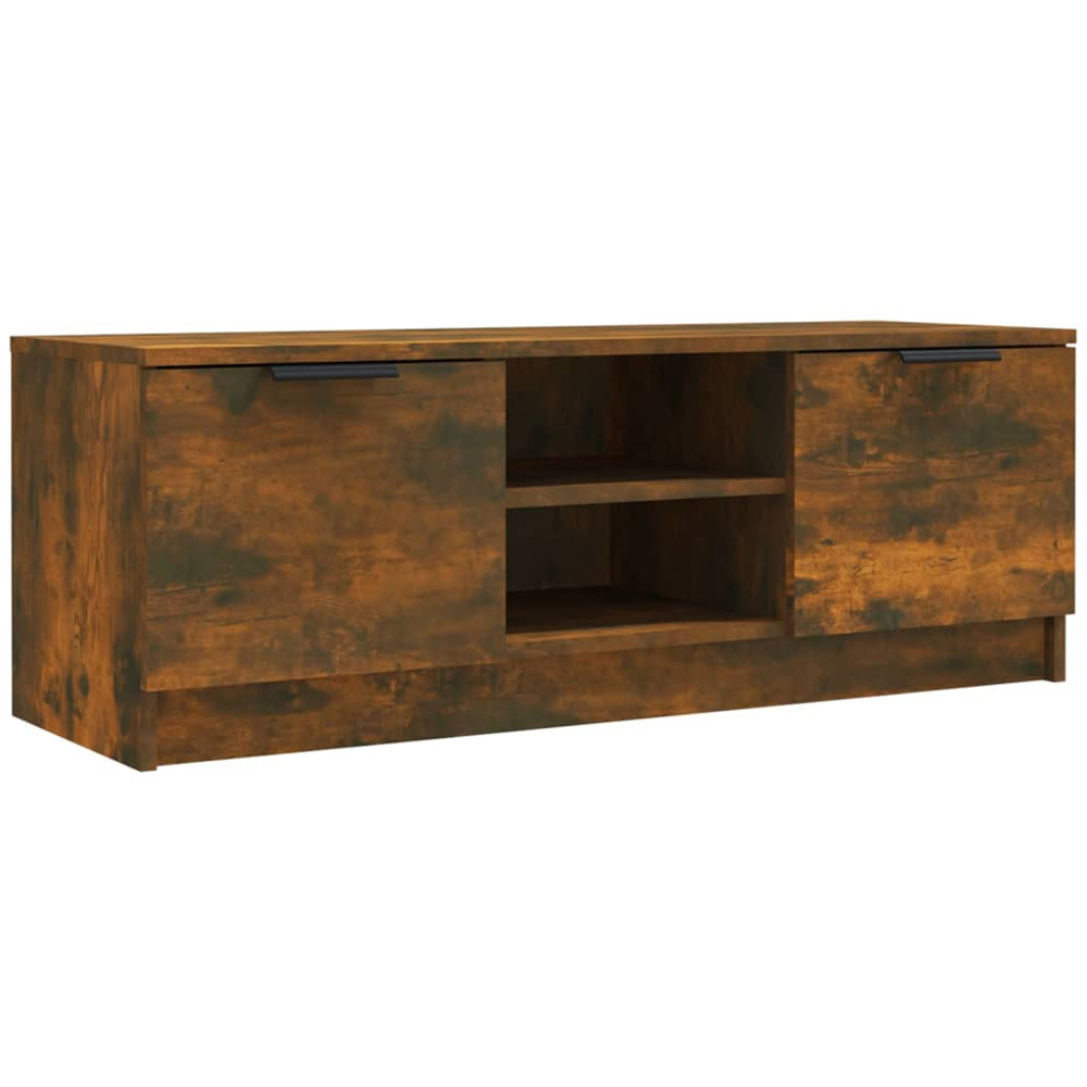 vidaXL 2 Door 2 Shelf Smoked Oak TV Cabinet Image 2