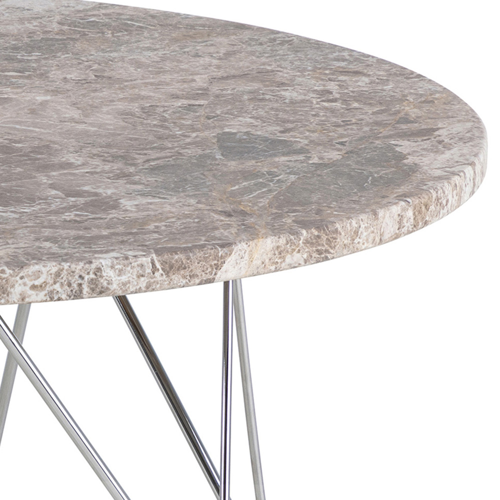 Florence Prunus Grey and Brown Marble Top Round Coffee Table Image 4