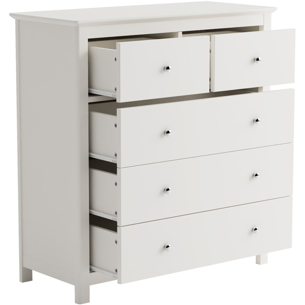 Core Products Nairn 5 Drawer White Chest of Drawers Image 3