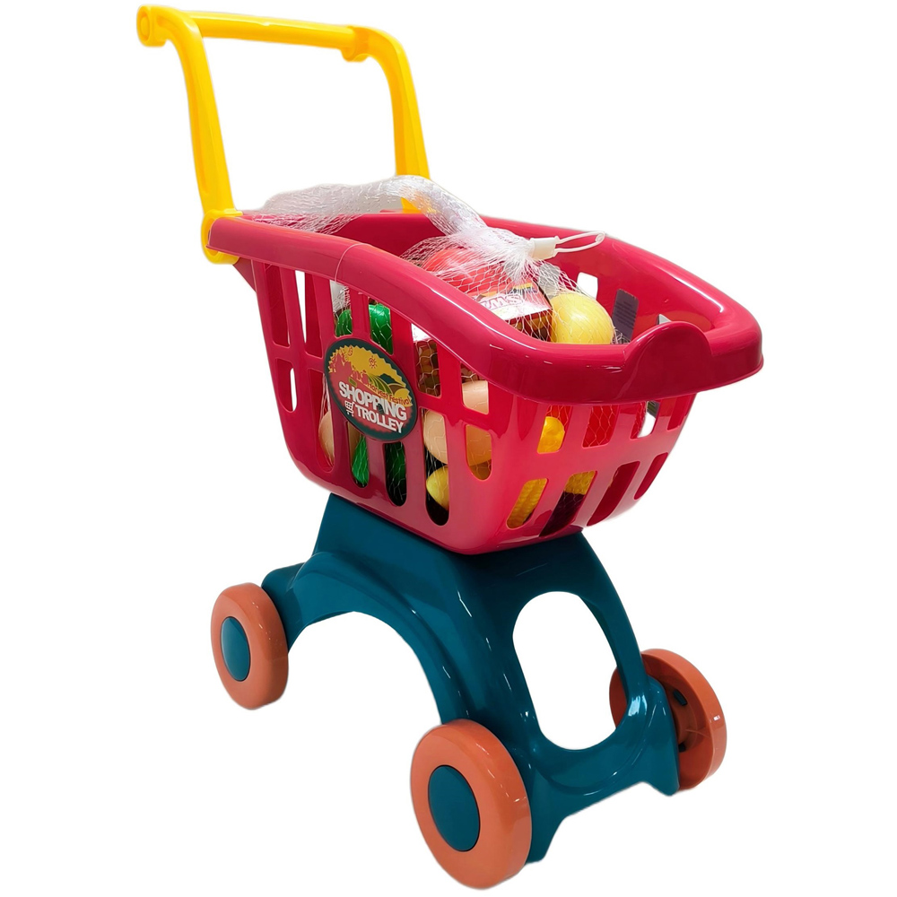 Toy Shopping Trolley with Food Image 5