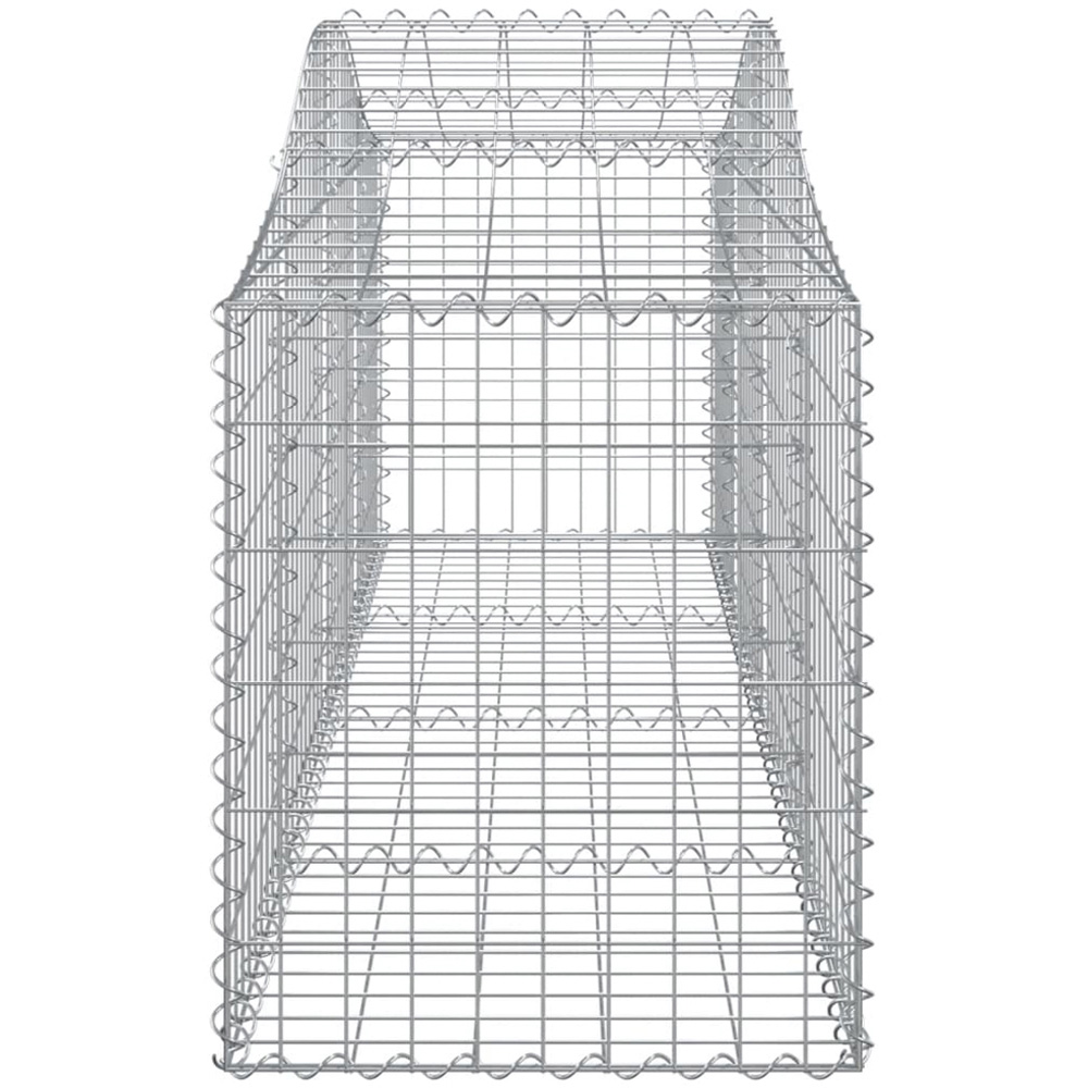 vidaXL Silver Galvanised Iron Arched Gabion Basket 60/80 x 50 x 200cm 7 Pack Image 4
