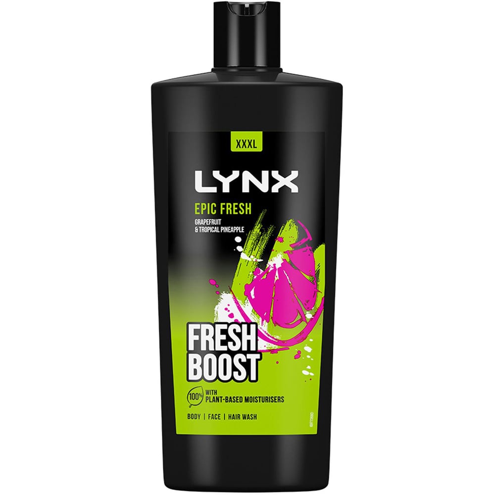 Lynx Epic Fresh Grapefruit and Tropical Pineapple Shower Gel 700ml 3 Pack Image 2