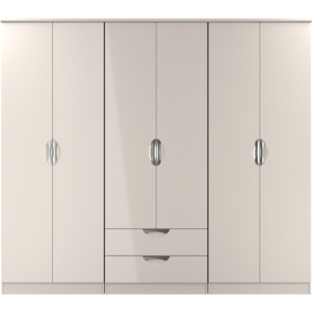 Crowndale Camden 6 Door 2 Drawer Kashmir Gloss Wardrobe Ready Assembled Image 2