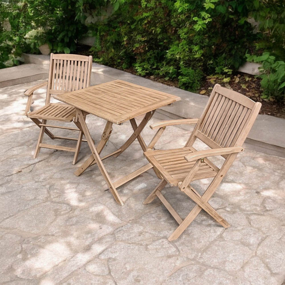 Royalcraft London 2 Seater Square Foldable Bistro Set Image 5