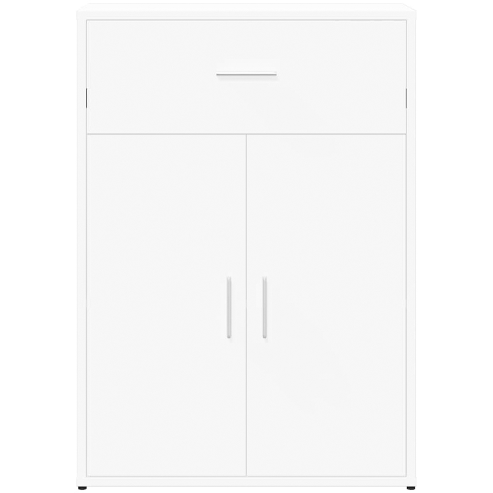 vidaXL 2 Door Single Drawer White Sideboard Image 4