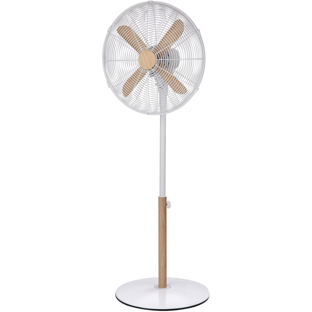 Russell Hobbs White Scandi Style Height Adjustable Oscillating Pedestal Fan 16 inch Image 2