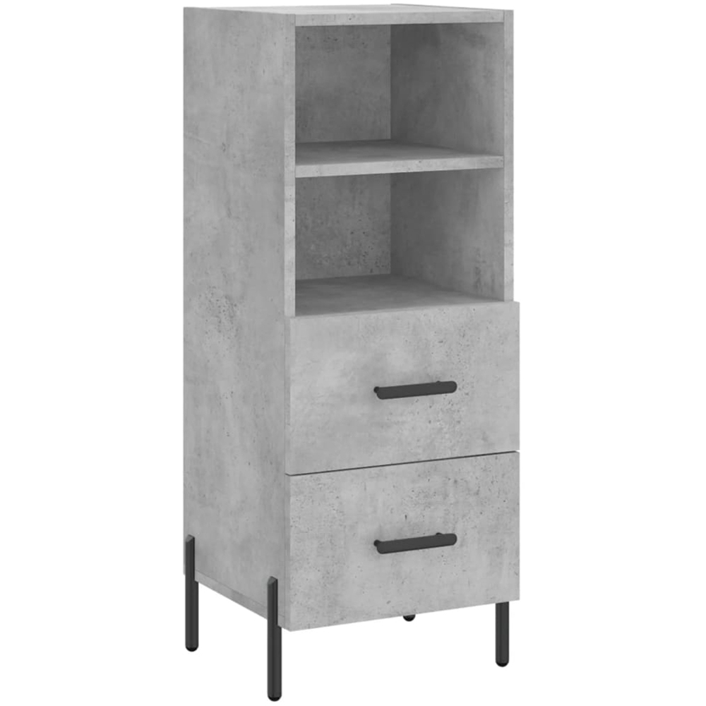 vidaXL Single Door 2 Drawer 2 Shelf Concrete Grey Highboard Image 5