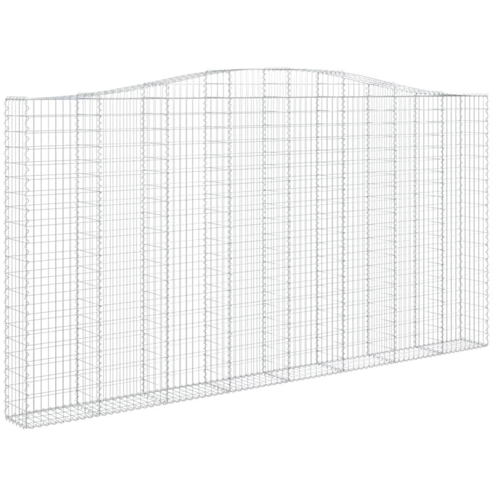 vidaXL Silver Galvanised Iron Arched Gabion Basket 400 x 30 x 200/220cm 3 Pack Image 1