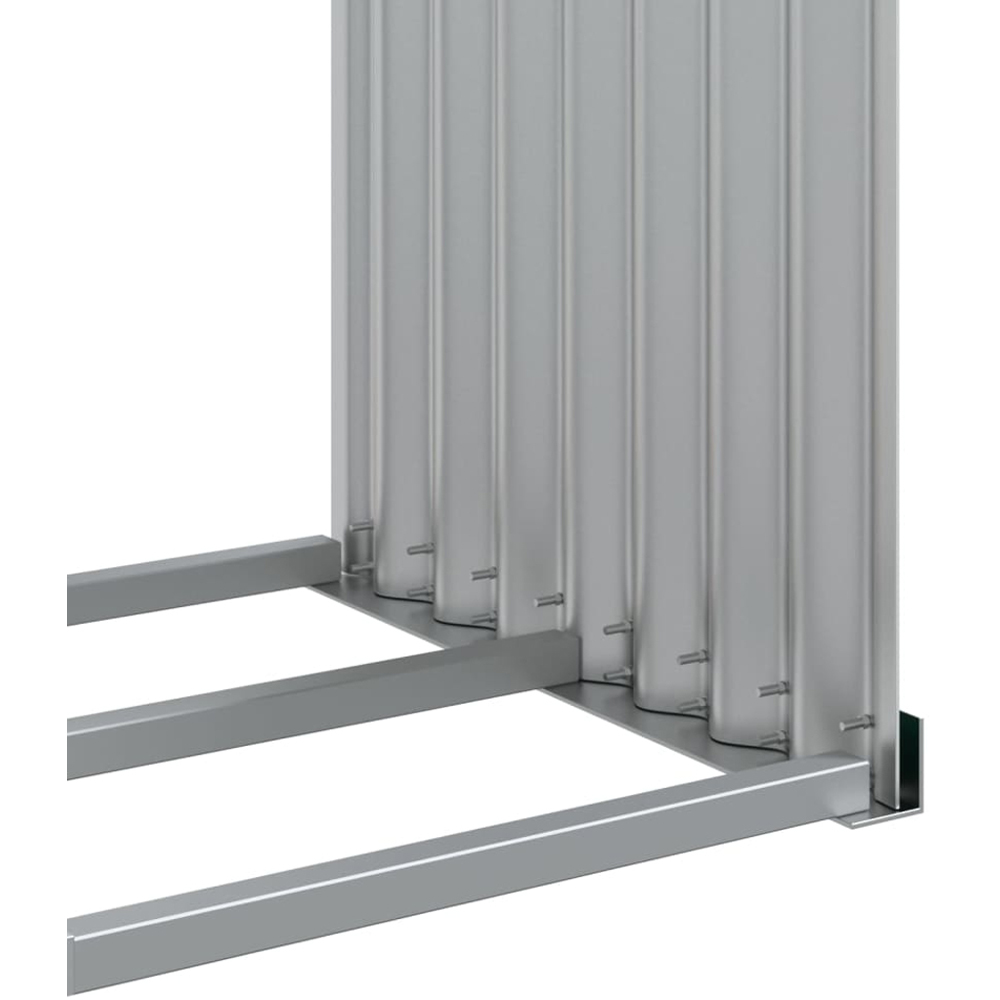 vidaXL Green Galvanised Steel Firewood Log Holder 100 x 120 x 45cm Image 5