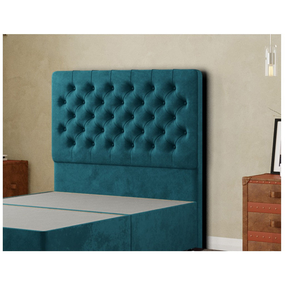 Eleganza Winchester King Emerald Plush Floor Standing Headboard Image 3