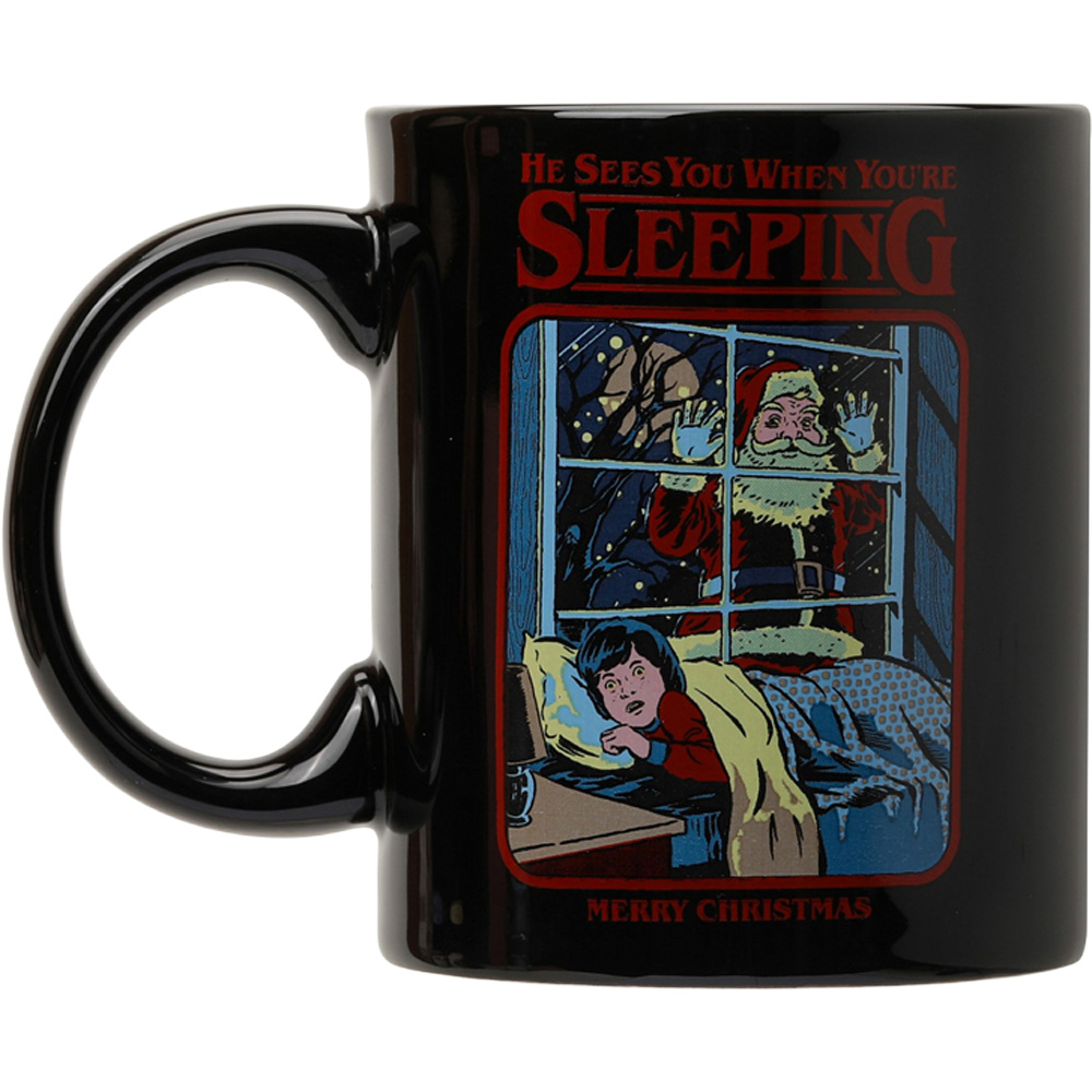 Steve Rhodes He Sees You When You're Sleeping Cinnamon and Clove Scented Candle with Black Mug Image 3
