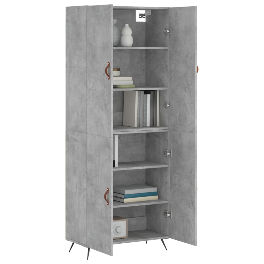 vidaXL 4 Door Concrete Grey Highboard Image 3