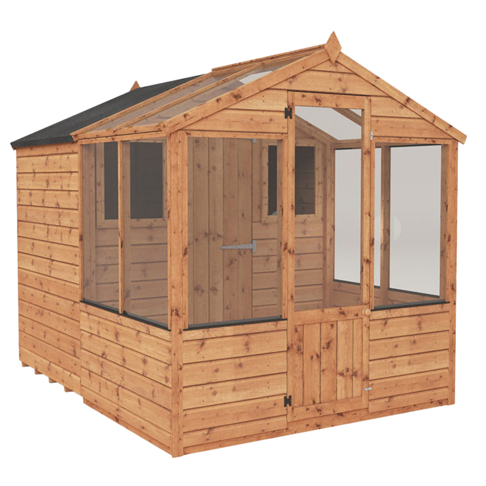 Mercia Wooden 8 x 6ft Traditional Apex Greenhouse Combi Shed Image 1