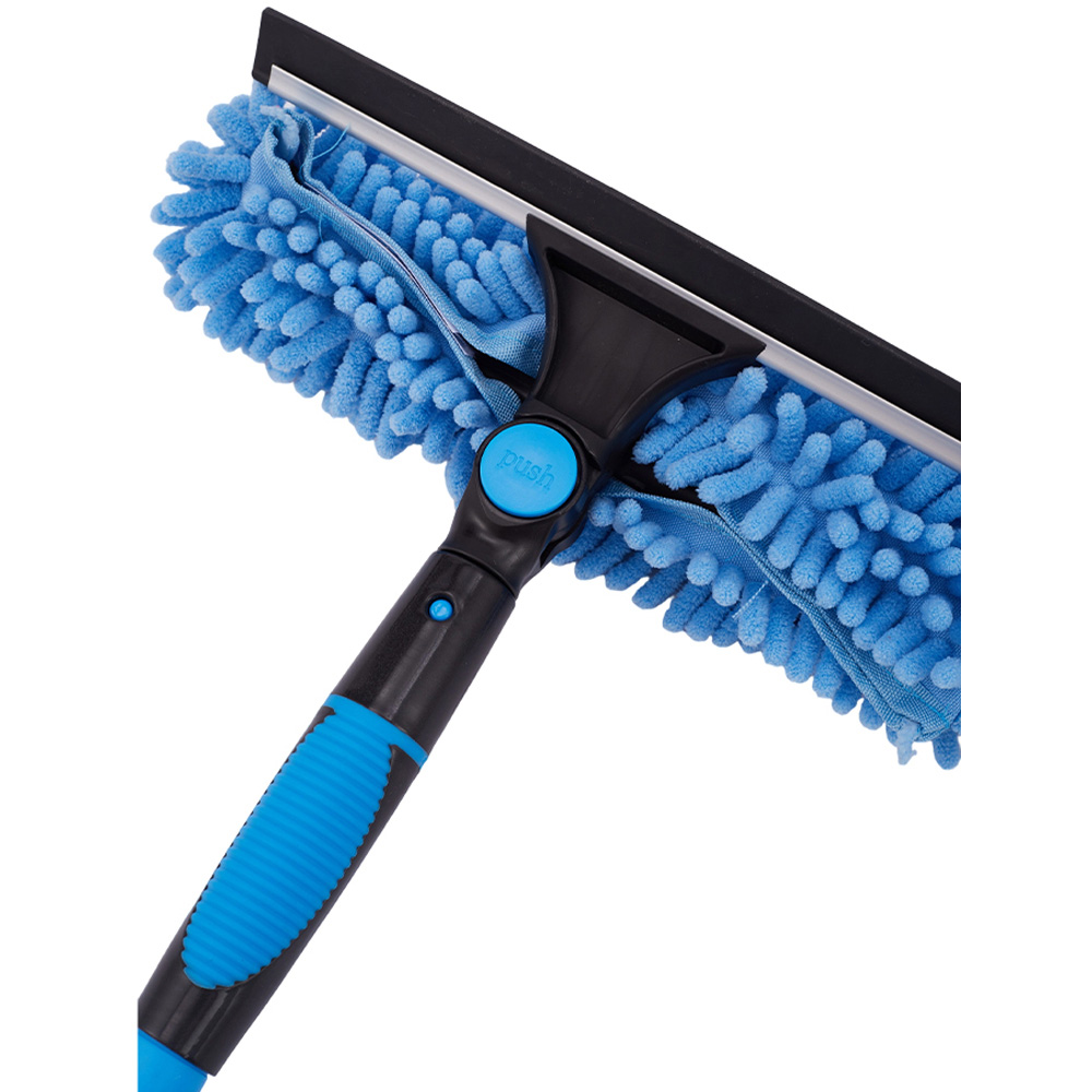 Living and Home Light Blue Extendable Window Cleaning Squeegee Tool with Scrubber Image 5