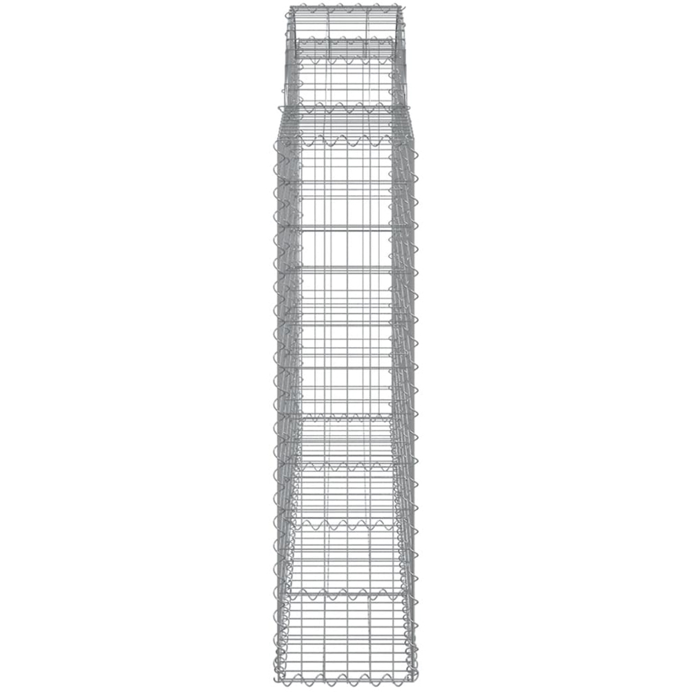 vidaXL Silver Galvanised Iron Arched Gabion Basket 200 x 30 x 120/140cm 8 Pack Image 3