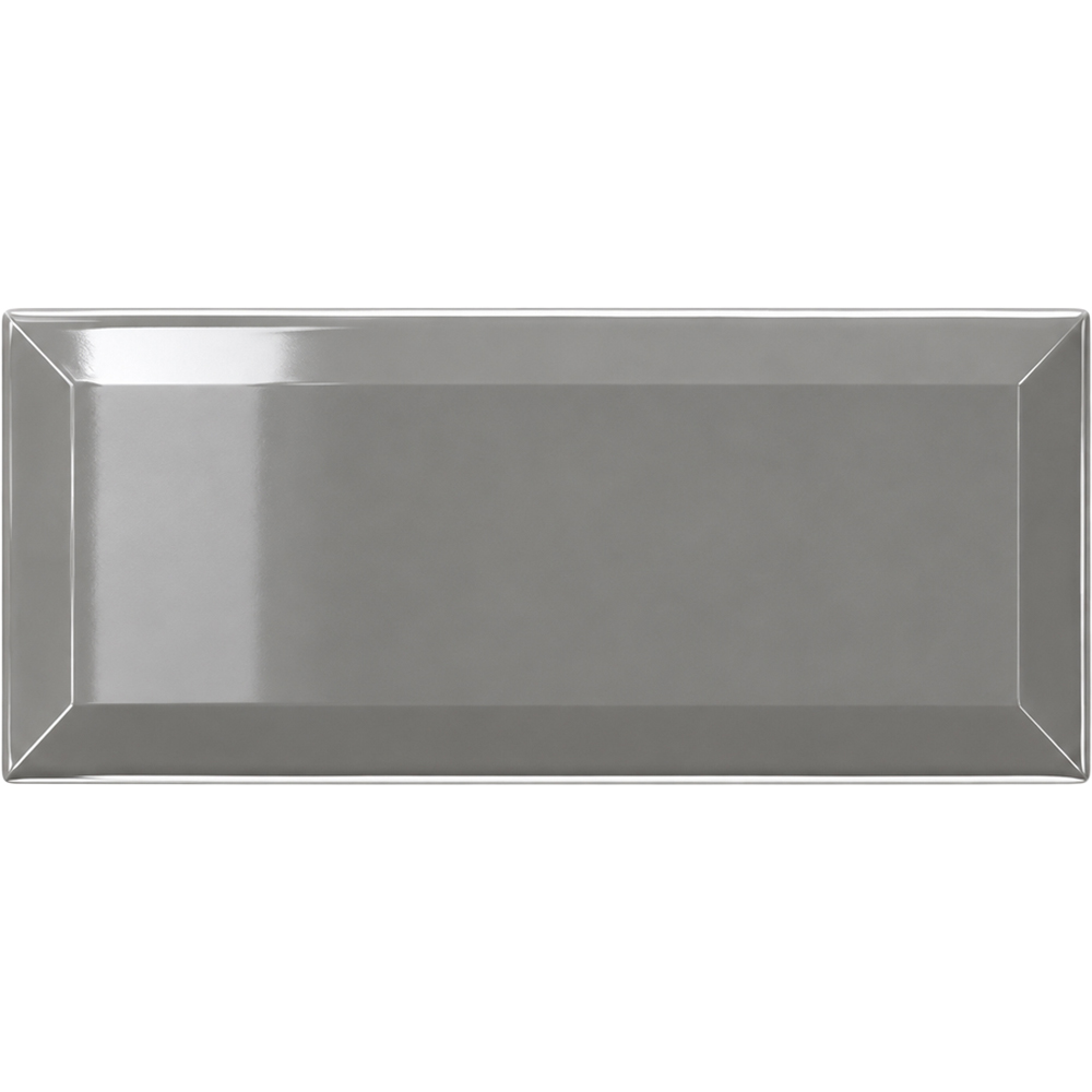 Go Bathrooms Metro Dark Grey Gloss Ceramic Wall Tile 100 x 200mm 50 Pack Image 2