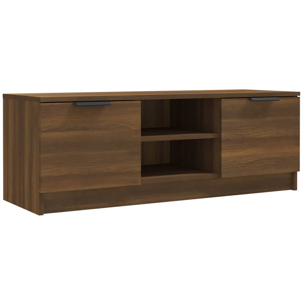 vidaXL 2 Door 2 Shelf Brown Wooden TV Cabinet Image 2