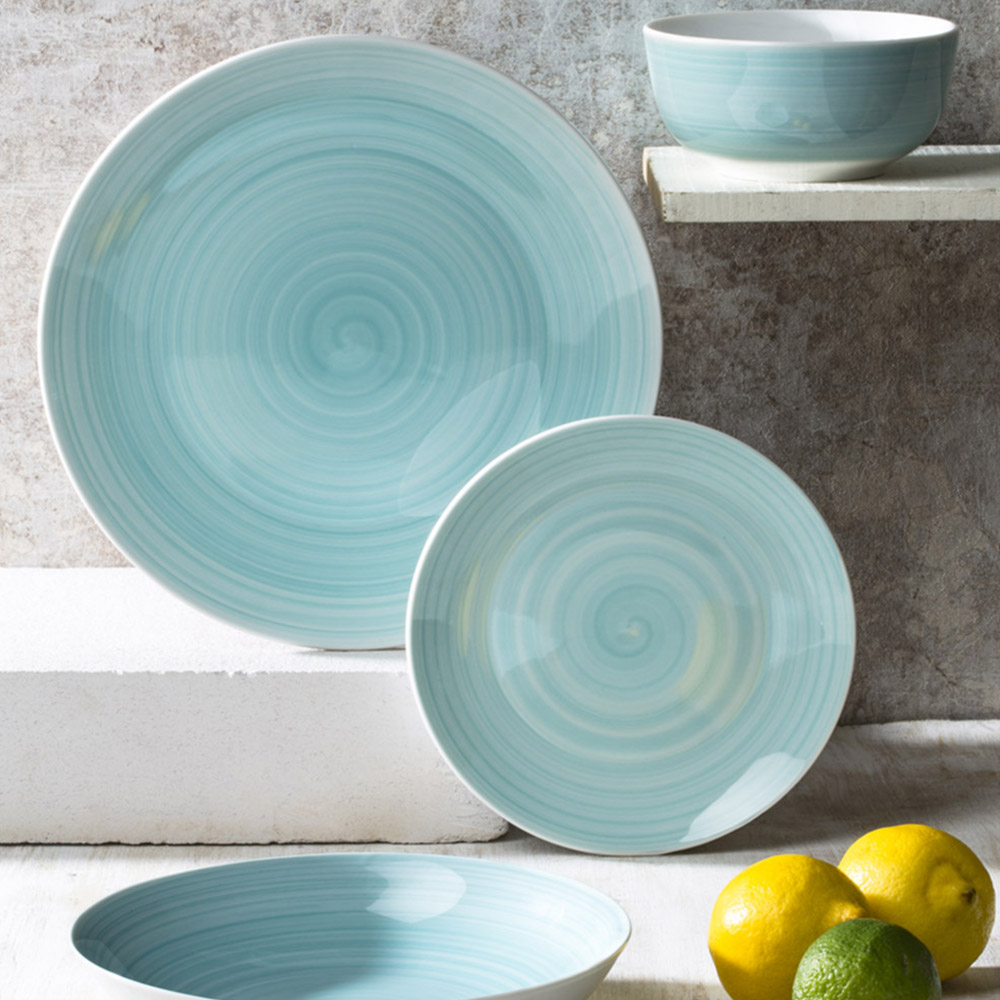 Waterside Aqua Blue 16 Piece Dinner Set Image 2