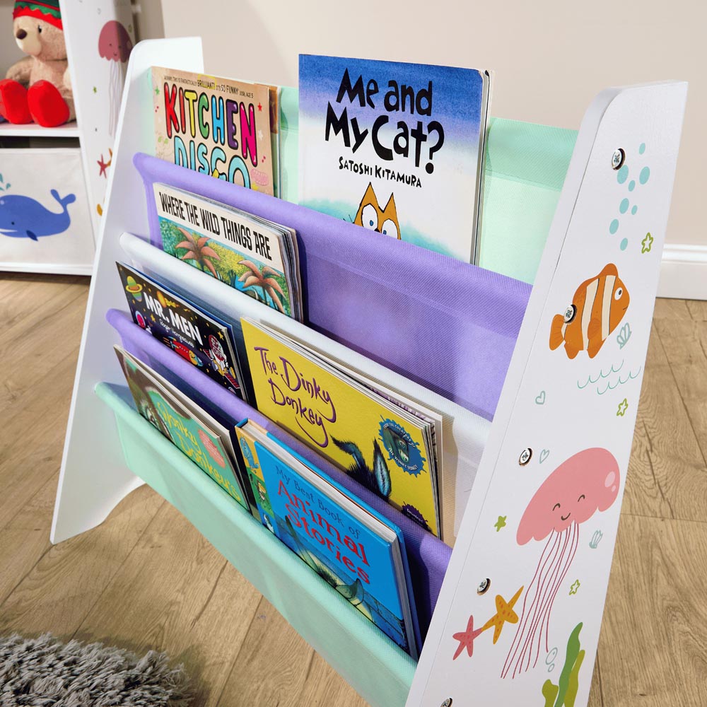 Home Source Anya 4 Shelf Multicolour Sealife Animal Kids Bookcase | Wilko