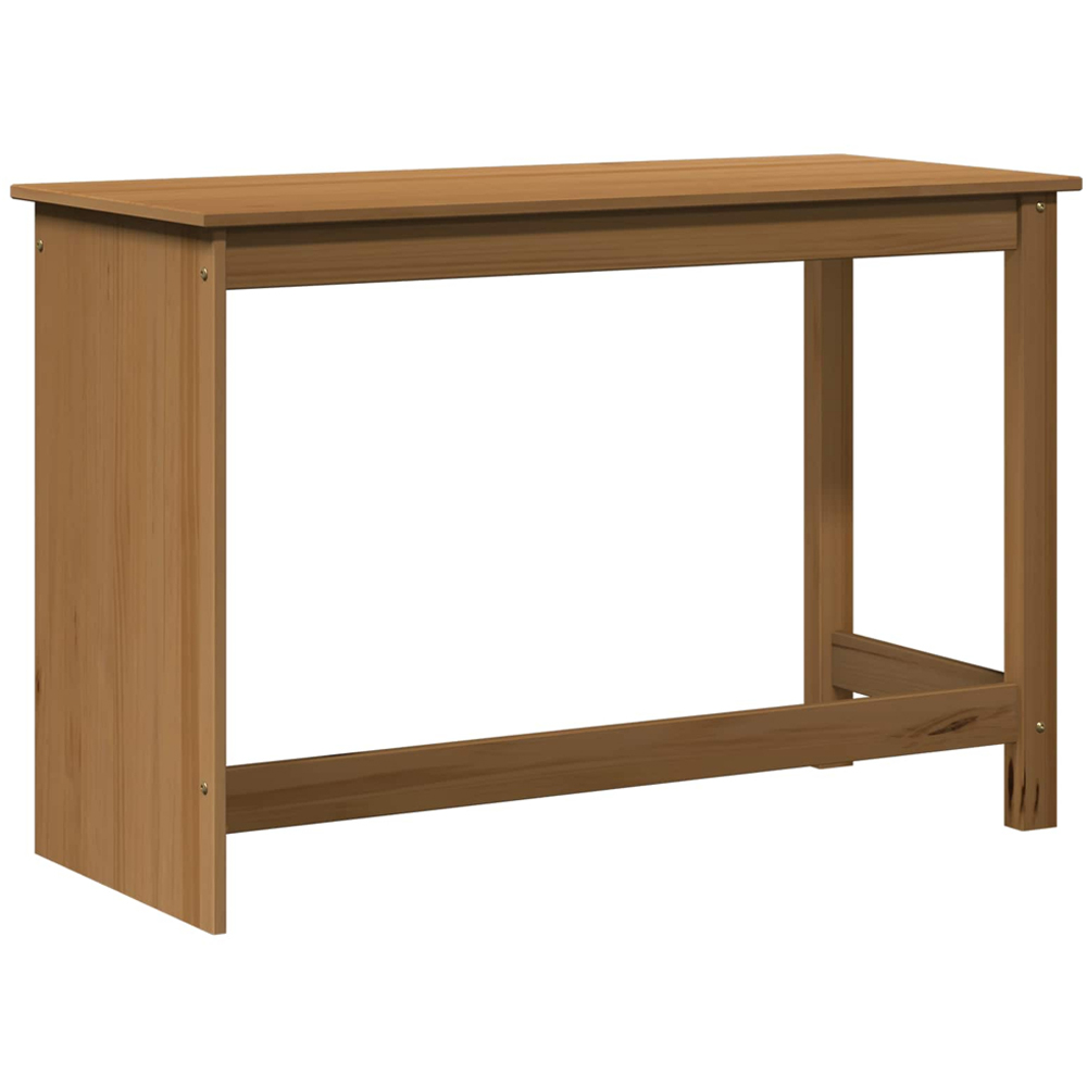 vidaXL Minimalist Compact Pine Wood Desk Honey Brown Image 4