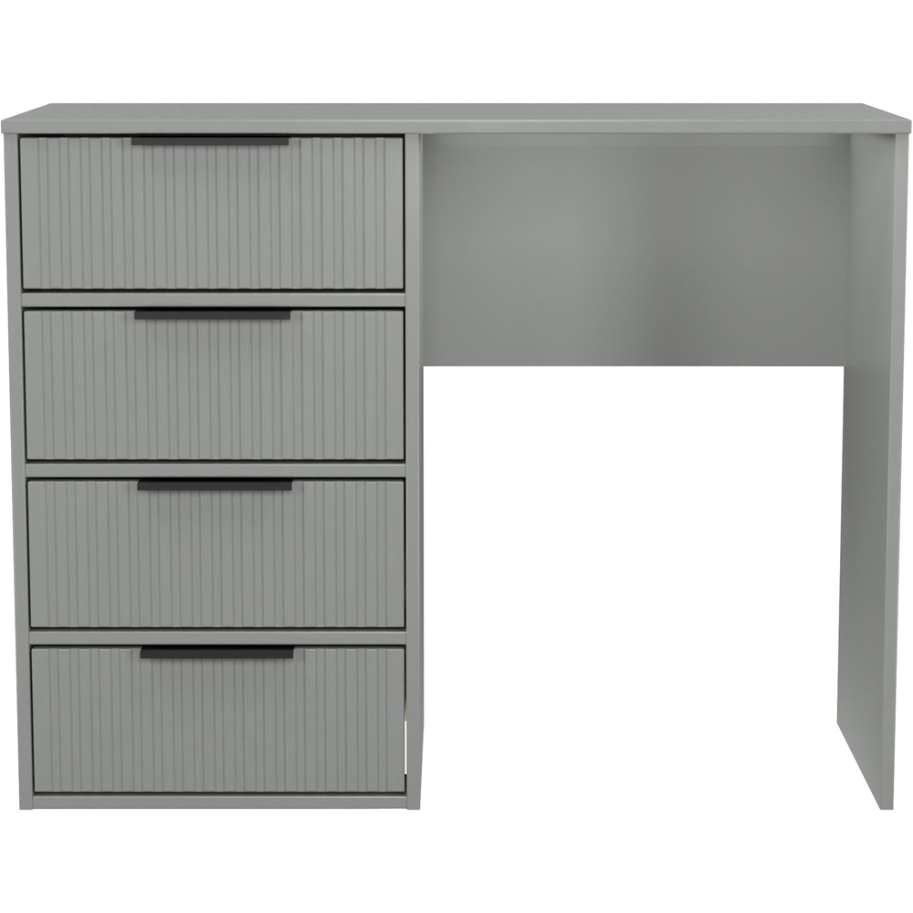 Crowndale Fluted 4 Drawer Dusk Grey Vanity Dressing Table Ready Assembled Image 2