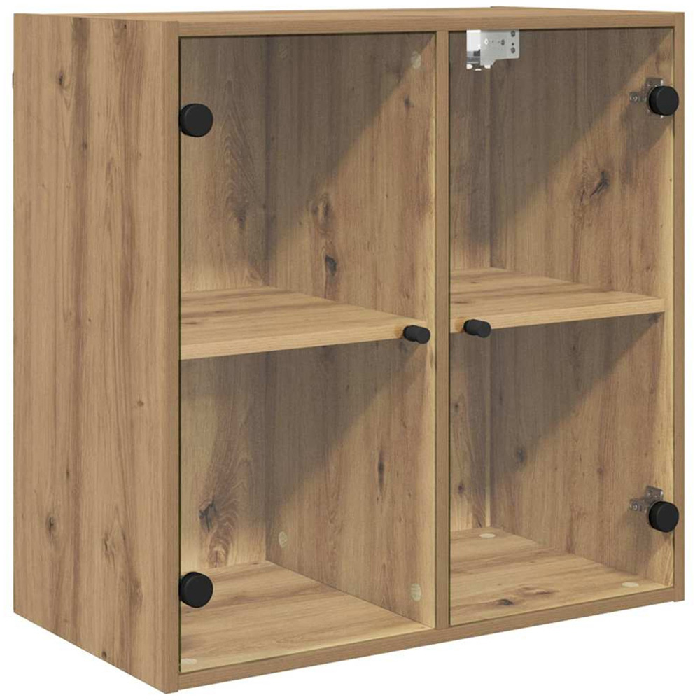 vidaXL 2 Glass Door Artisan Oak Wall Cabinet Image 2