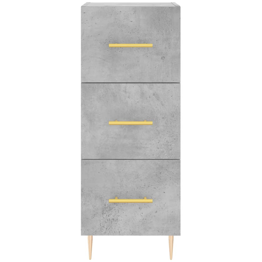 vidaXL Single Door 3 Drawer Concrete Grey Highboard Image 6