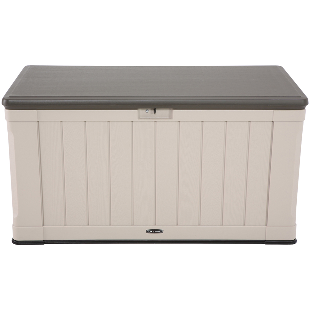 Lifetime Products 439L Tan and Brown Outdoor Deck Storage Box Image 3