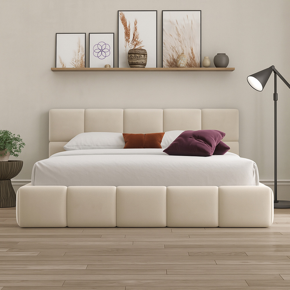 DS Living Ovella Super King Size Cream Cubed Ottoman Bed Image 4