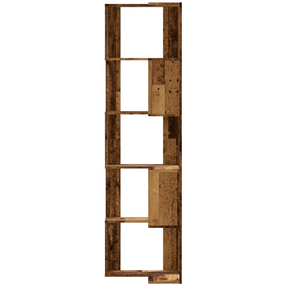 vidaXL 5 Shelf Old Wood Corner Bookcase Image 4
