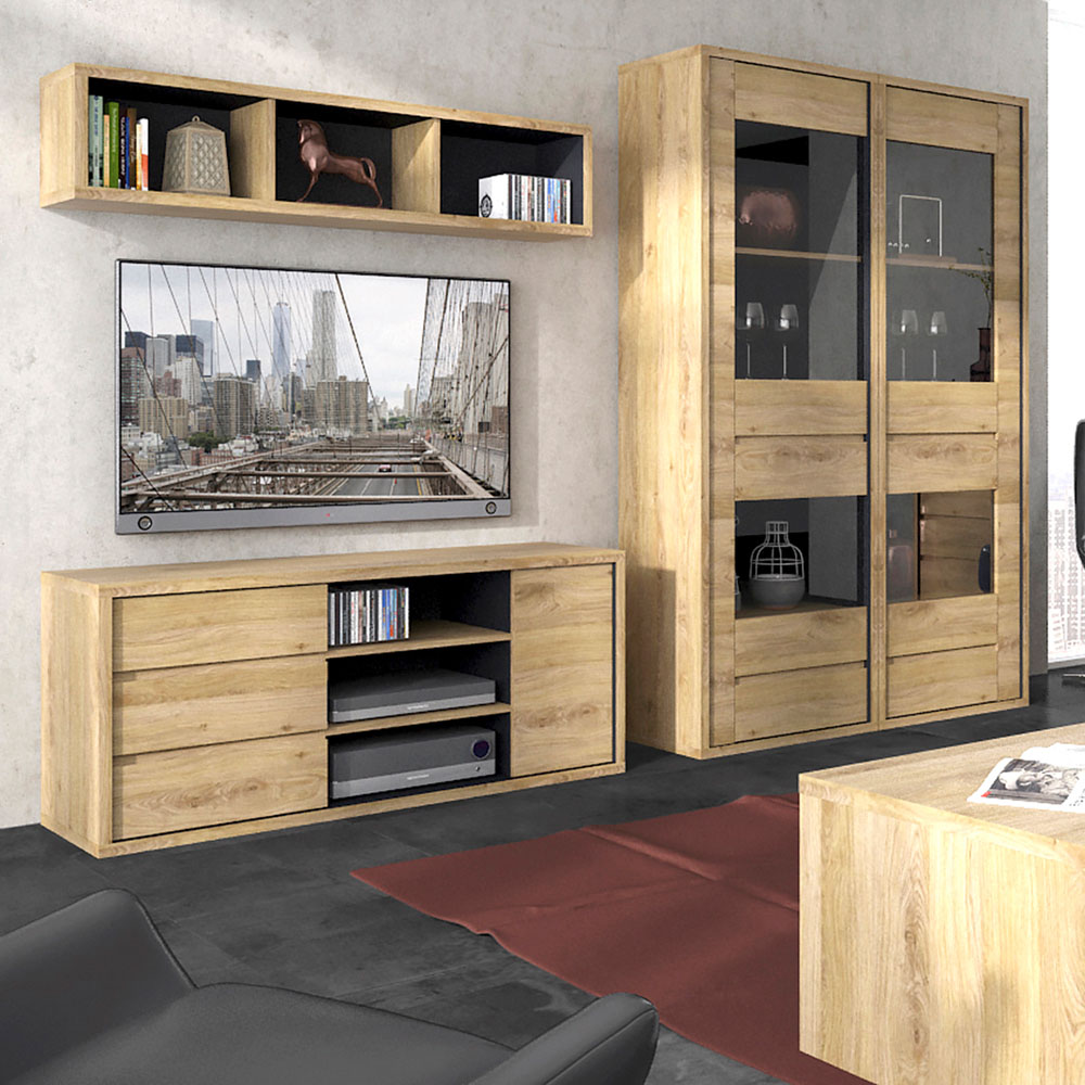 Florence Shetland Single Door 3 Drawer 3 Shelf TV Unit Image 8