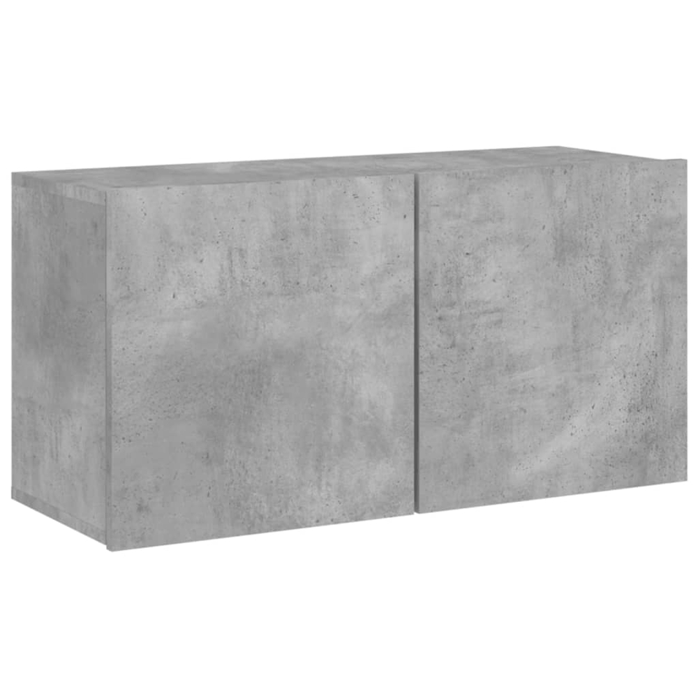 vidaXL 2 Door Concrete Grey Wall Mounted TV Cabinet Image 2