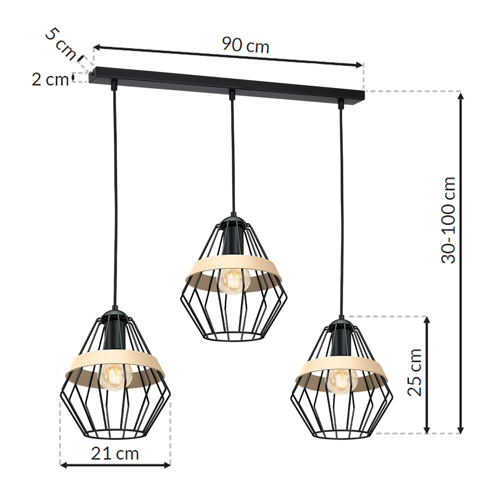 Milagro Cliff Black Pendant Lamp 230V Image 8
