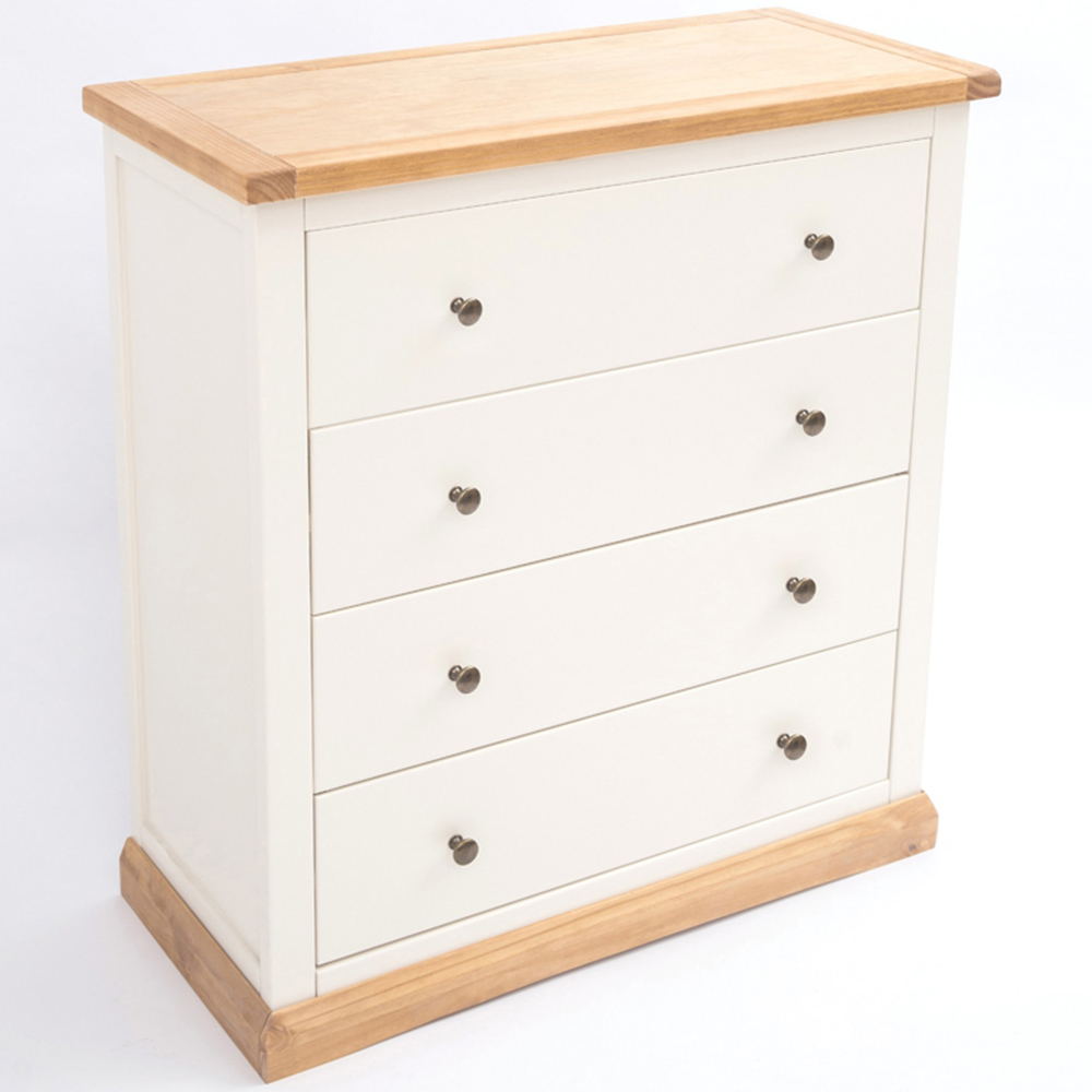 Trevi 4 Drawer Off White Chest of Drawers with Brass Knobs Image 4