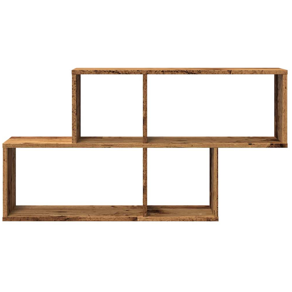 vidaXL 4 Open Compartment Old Wood Wall Shelf Image 3