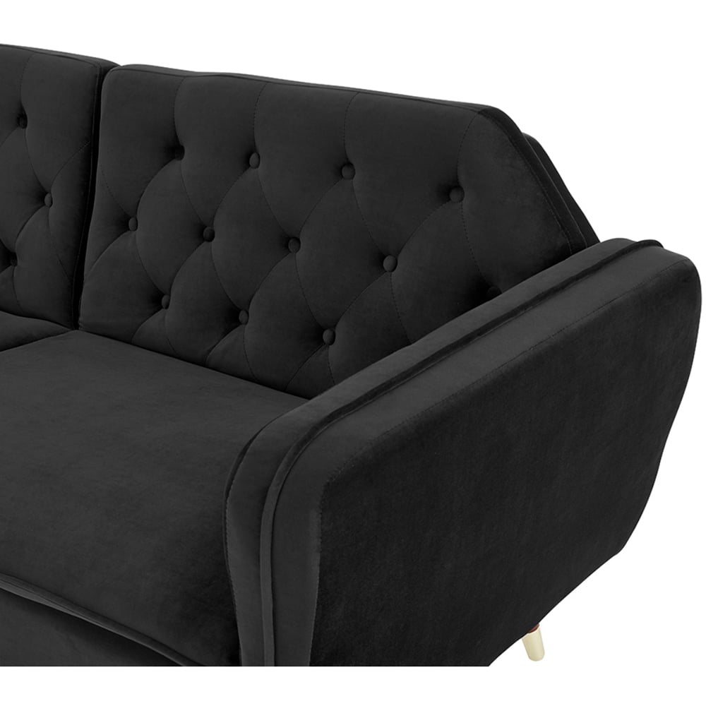 Home Detail Whitby 2 Seater Black Velvet Sofa Bed Image 7