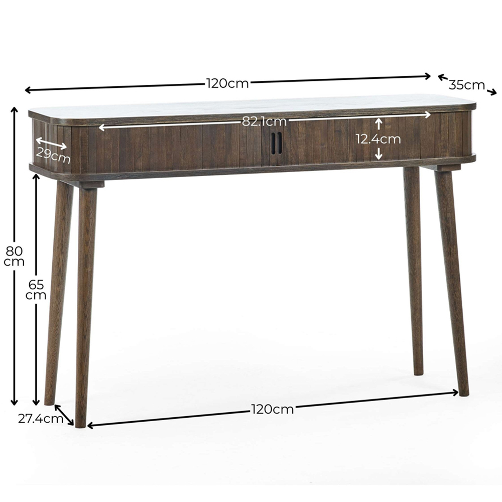 Julian Bowen Arya 2 Door Dark Oak Effect Fluted Console Table Image 9