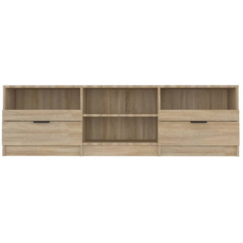 vidaXL 2 Drawer 4 Shelf Sonoma Oak Wide TV Cabinet Image 4