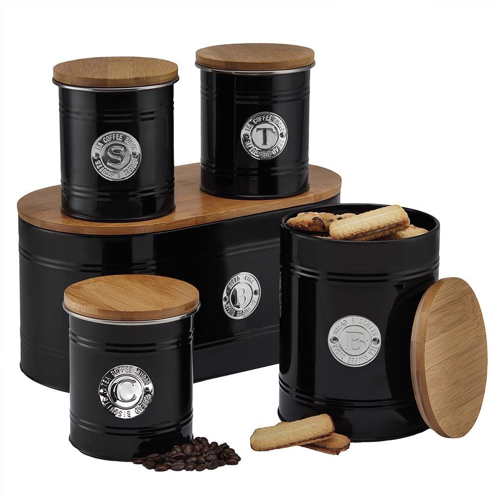 Cooks Professional G4449 Black 5 Piece Kitchen Storage Set Image 4