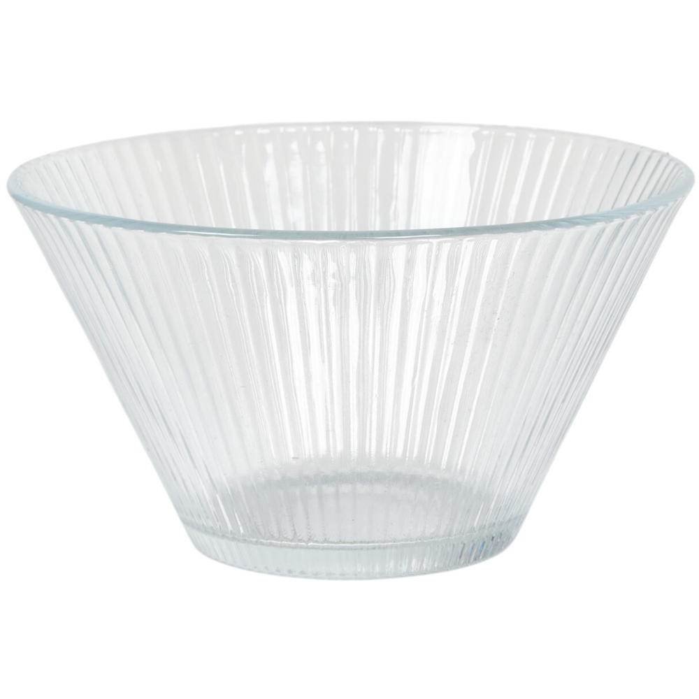 Ribbed Dessert Glass Bowl - Clear Image 1