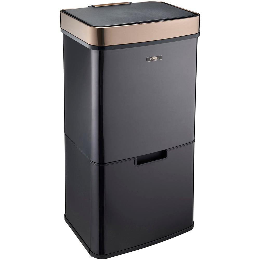 Cooks Professional K275 Black Recycling Sensor Bin Image 1