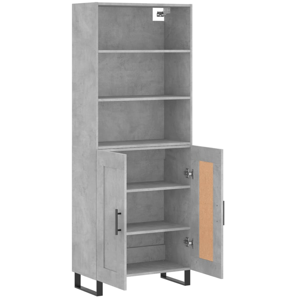 vidaXL 2 Door 3 Shelf Concrete Grey Highboard Image 4