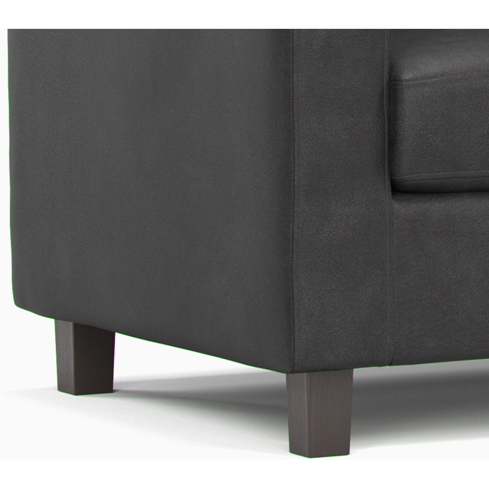 York 5 Seater Black Faux Leather Sofa Suite Image 5