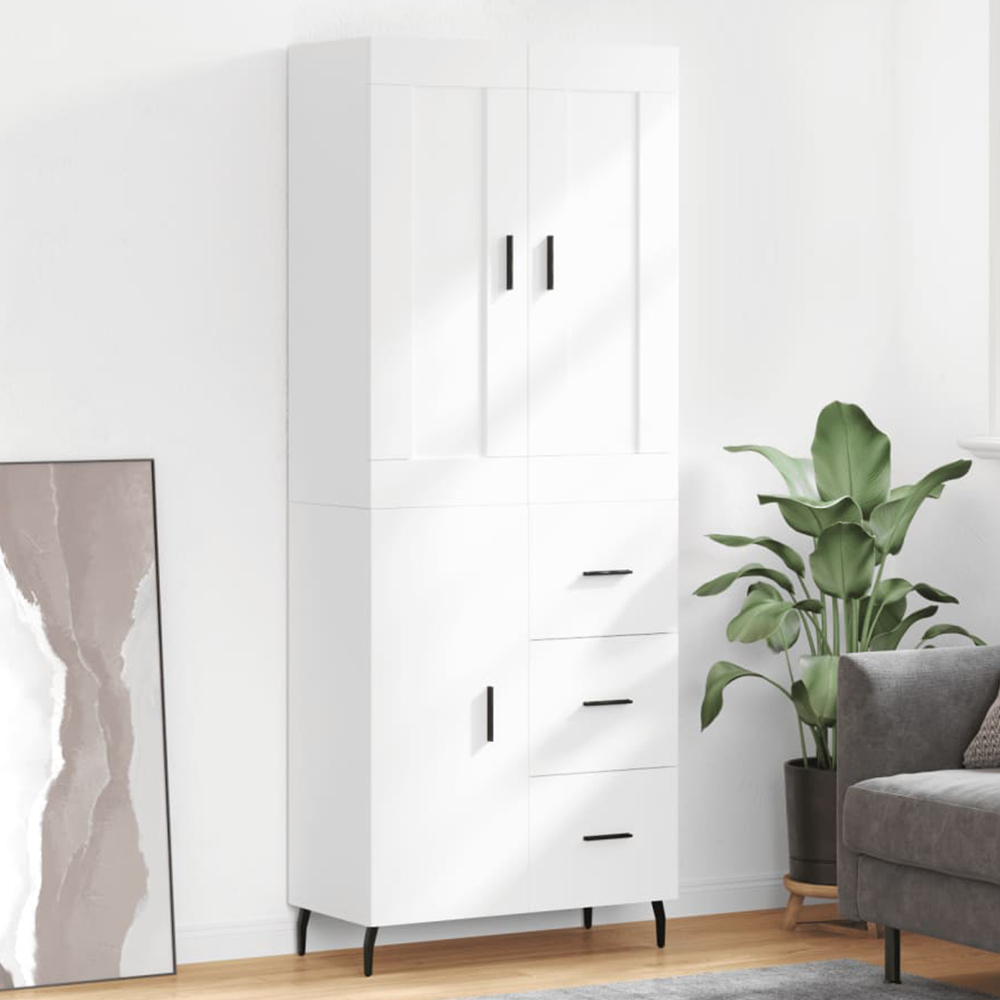 vidaXL 3 Door 3 Drawer White Highboard Image 1
